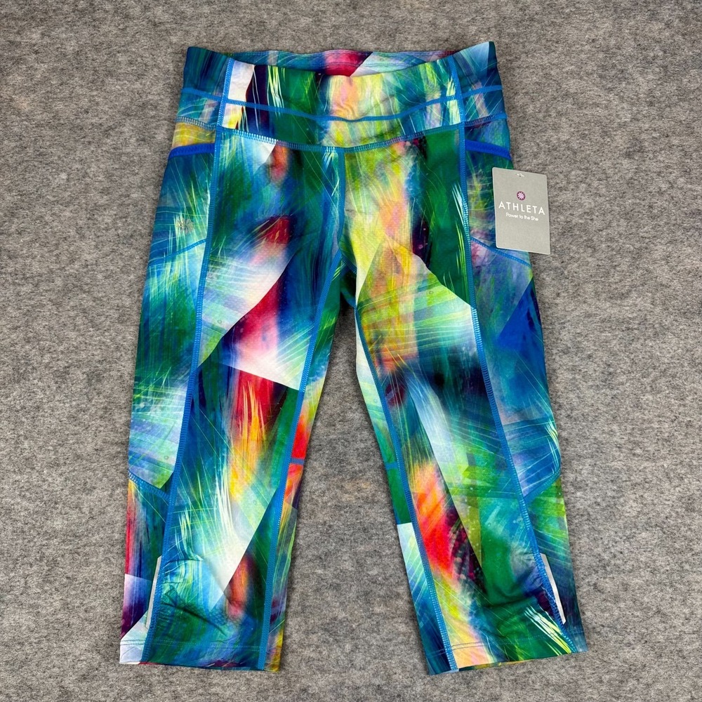 Athleta Tropea Dobby Be Free Knicker Cropped Leggings 17" Women XS